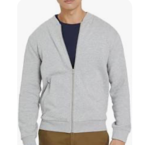 Frank & Oak Fleece Bomber Jacket in Vintage Gray Size M - Picture 1 of 9